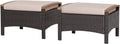 RELAX4LIFE 2 Pieces PE Rattan Ottomans