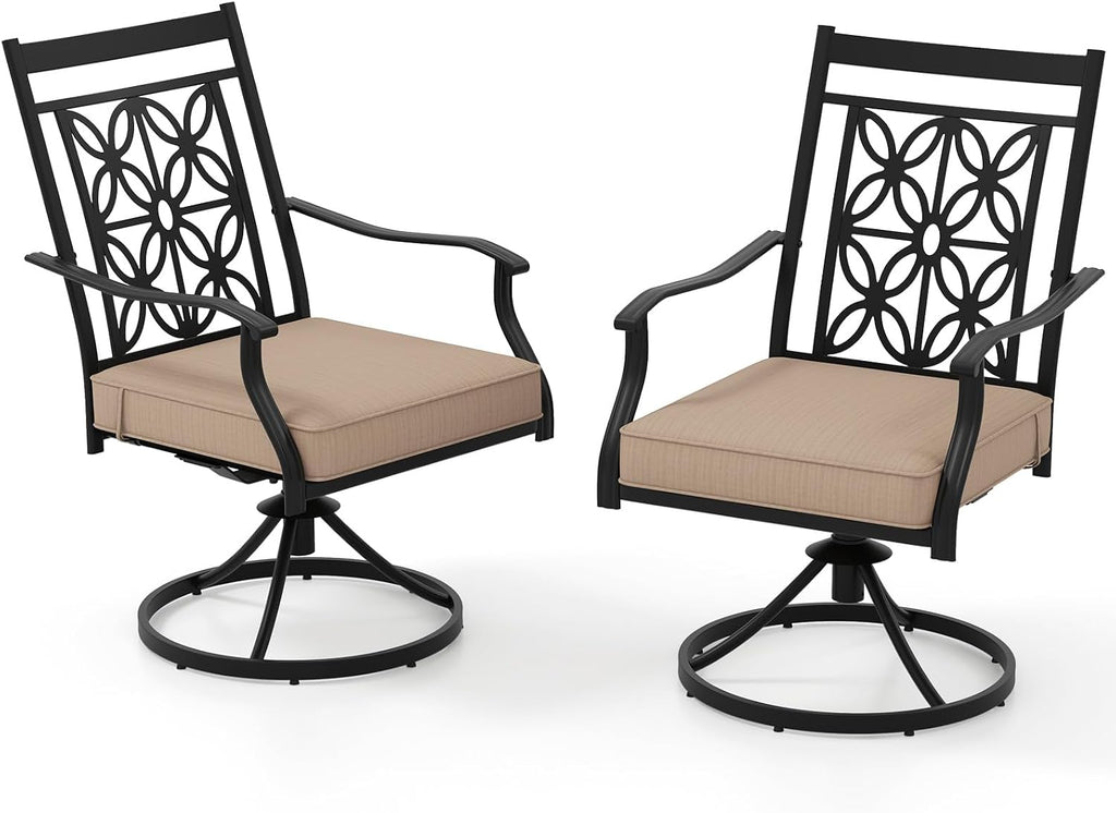 Tangkula 2 Pack Swivel Patio Dining Chairs