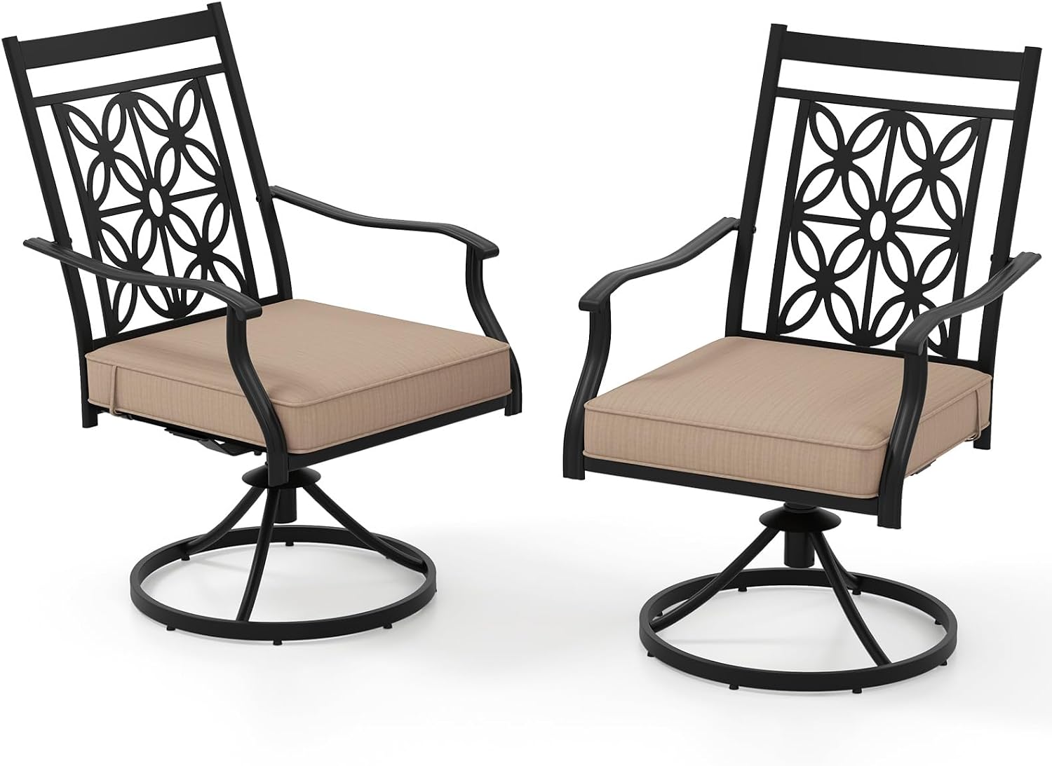 Tangkula 2 Pack Swivel Patio Dining Chairs