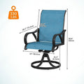 2 Pack Blue Swivel Patio Rockers