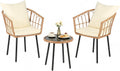 PayLessHere 3pc Beige Wicker Bistro Set