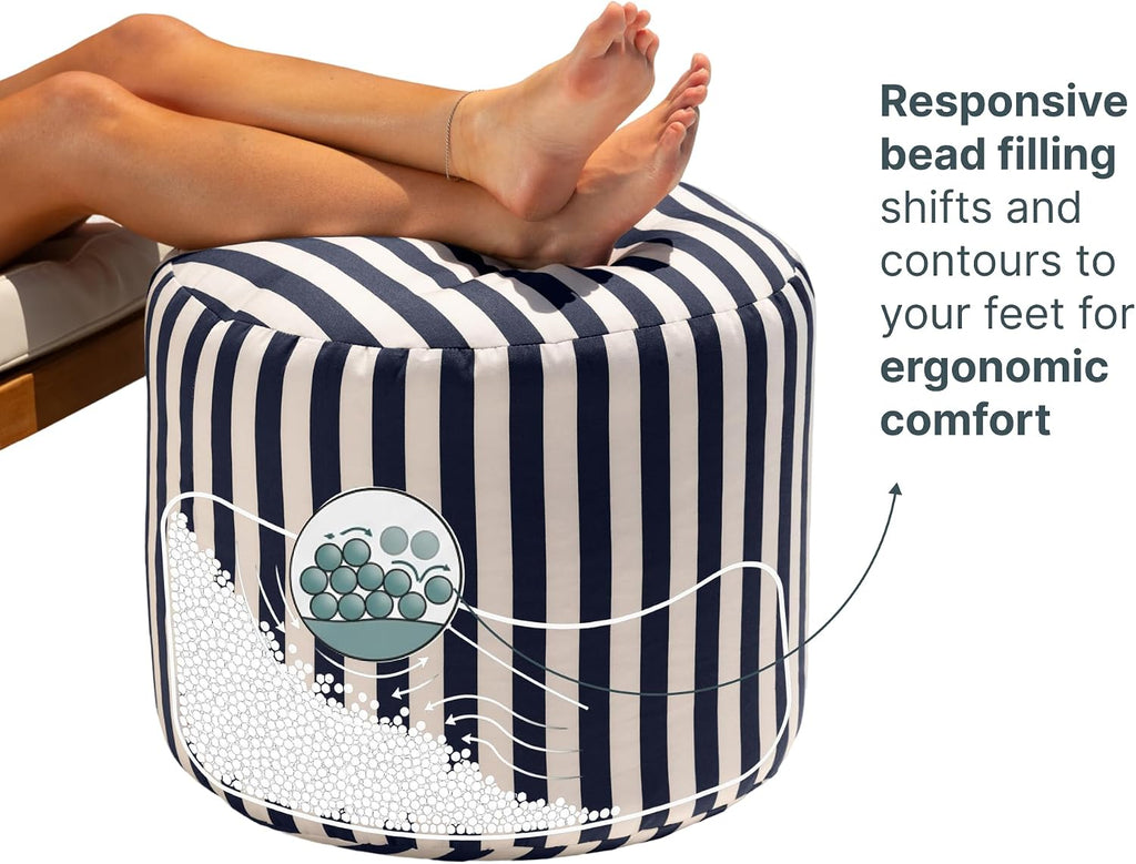 Jaxx Spring Striped Bean Bag Pouf Ottoman