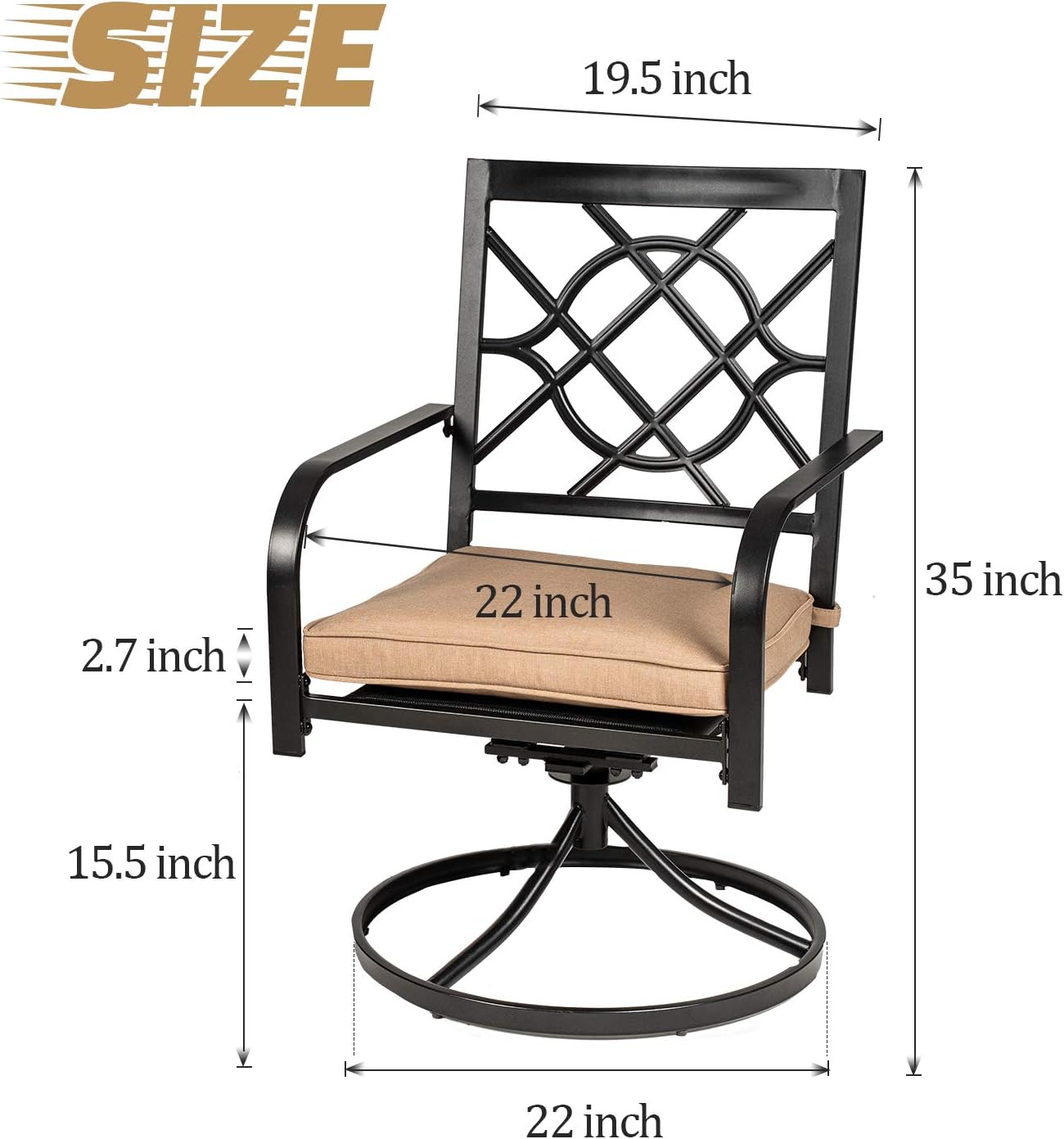 Crownland 2 Pack Swivel Patio Chairs