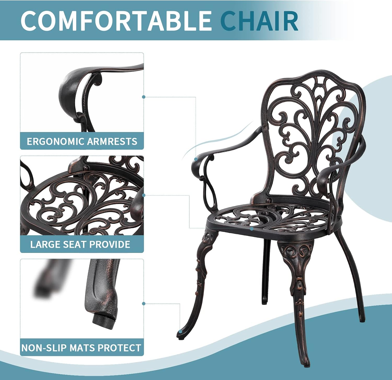 Cast Aluminum Patio Bistro Set