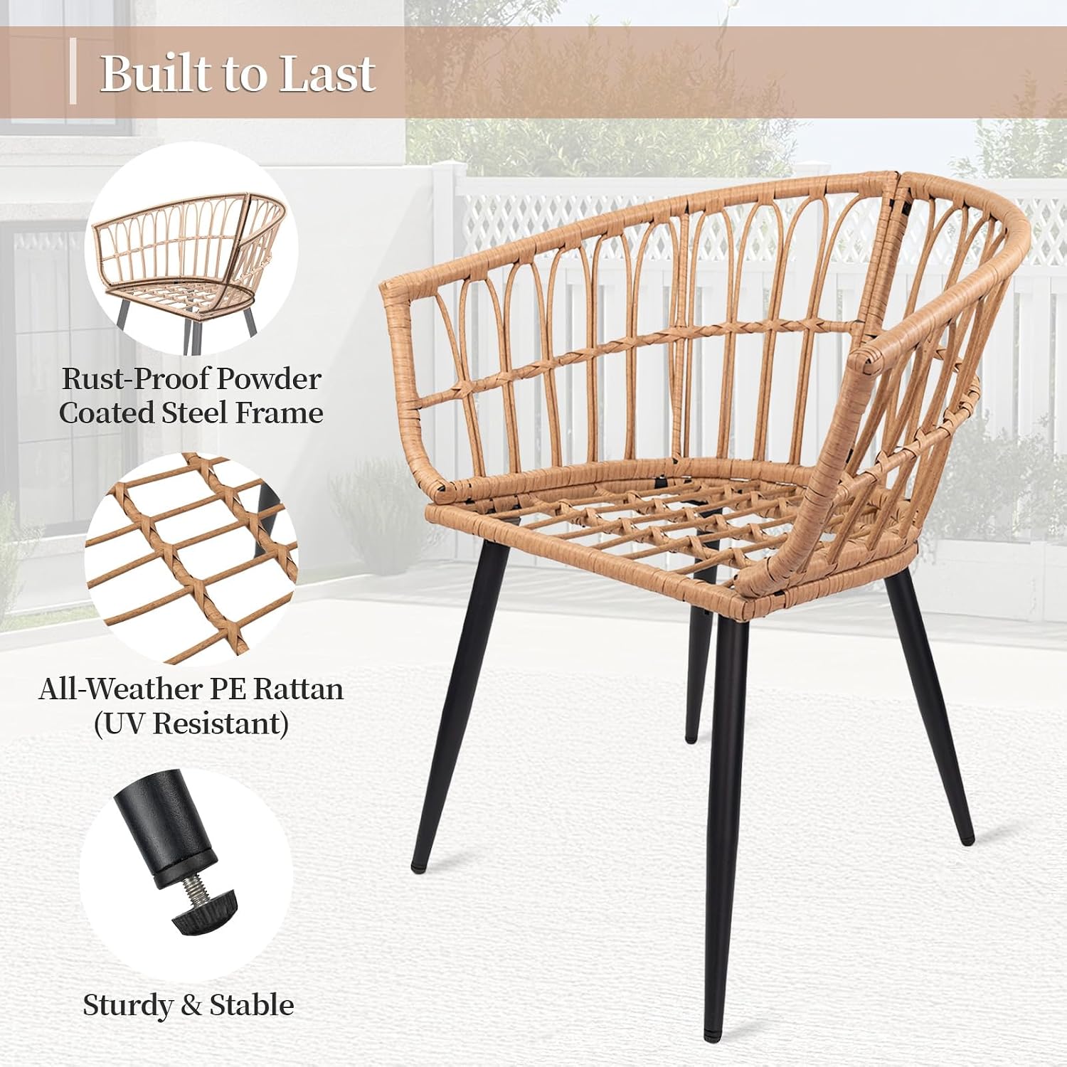 3pc All-Weather Wicker Patio Set
