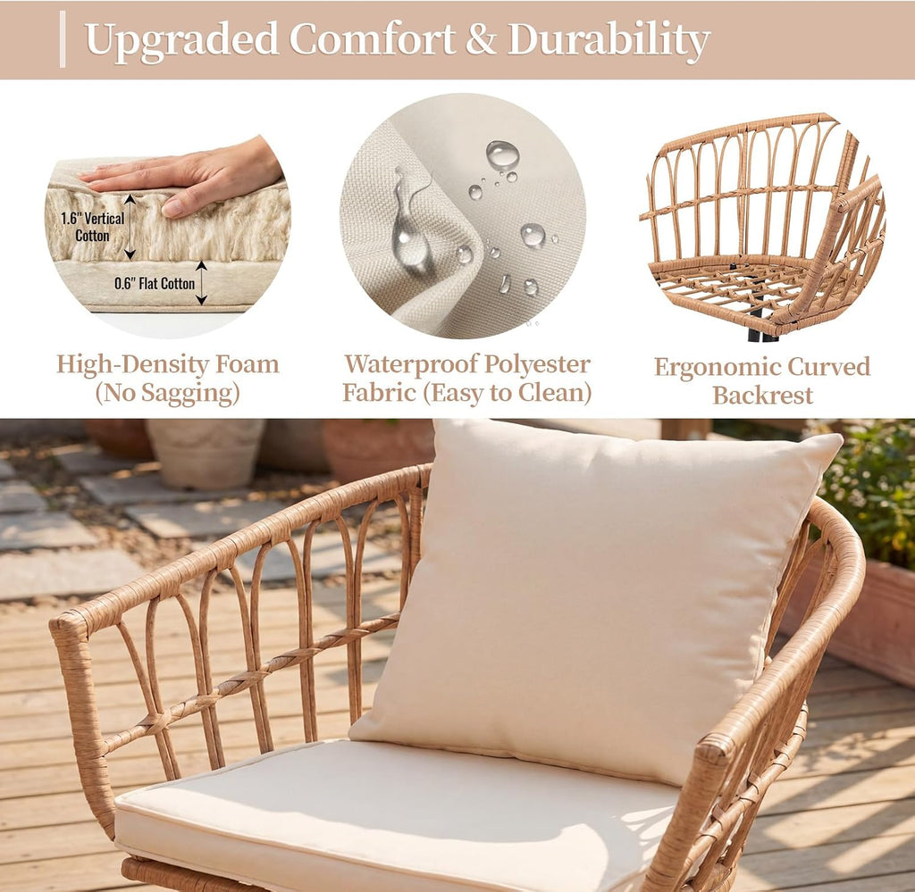 3pc All-Weather Wicker Patio Set