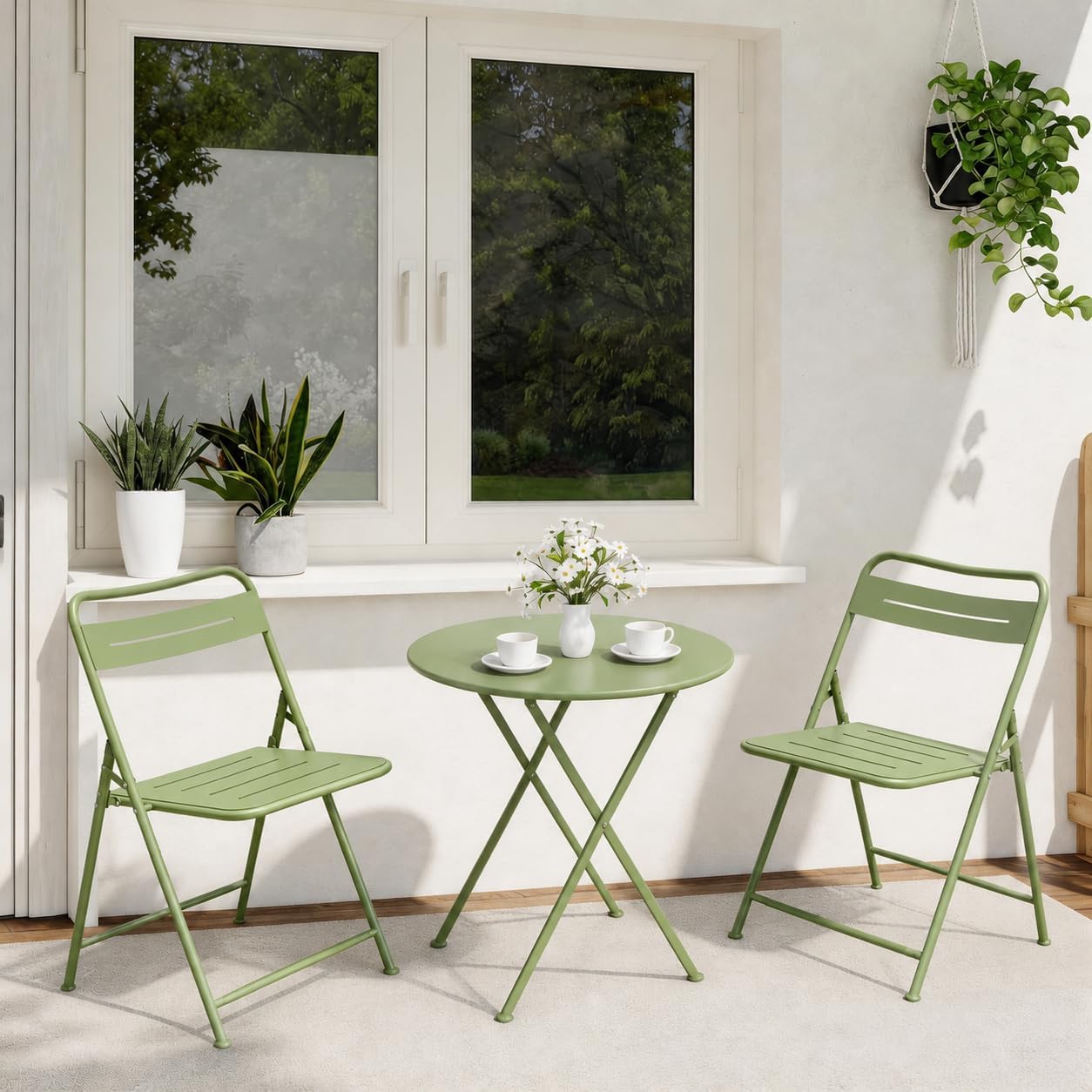 LAUSAINT HOME 3-Piece Steel Folding Bistro Set