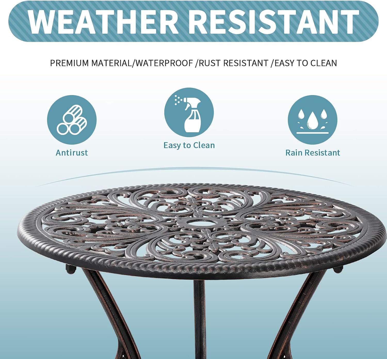 Cast Aluminum Patio Bistro Set