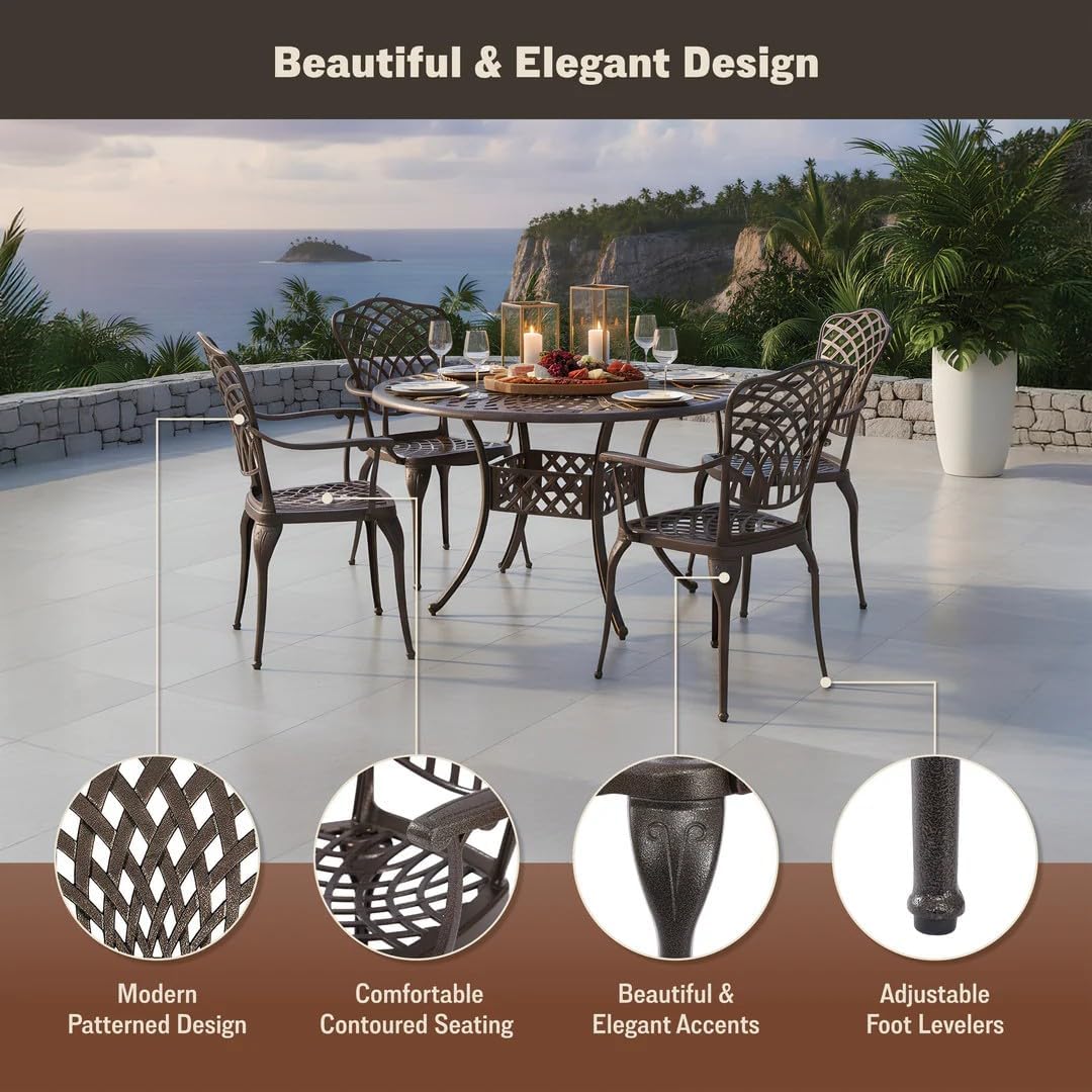 5-Piece Cast Aluminum Dining Set