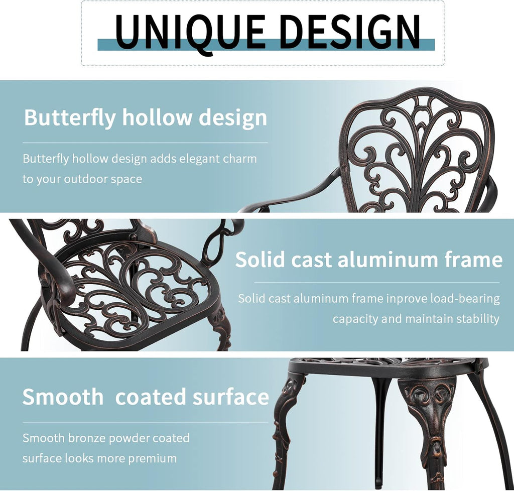 Cast Aluminum Patio Bistro Set