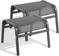 2 Pack Stackable Outdoor Ottomans