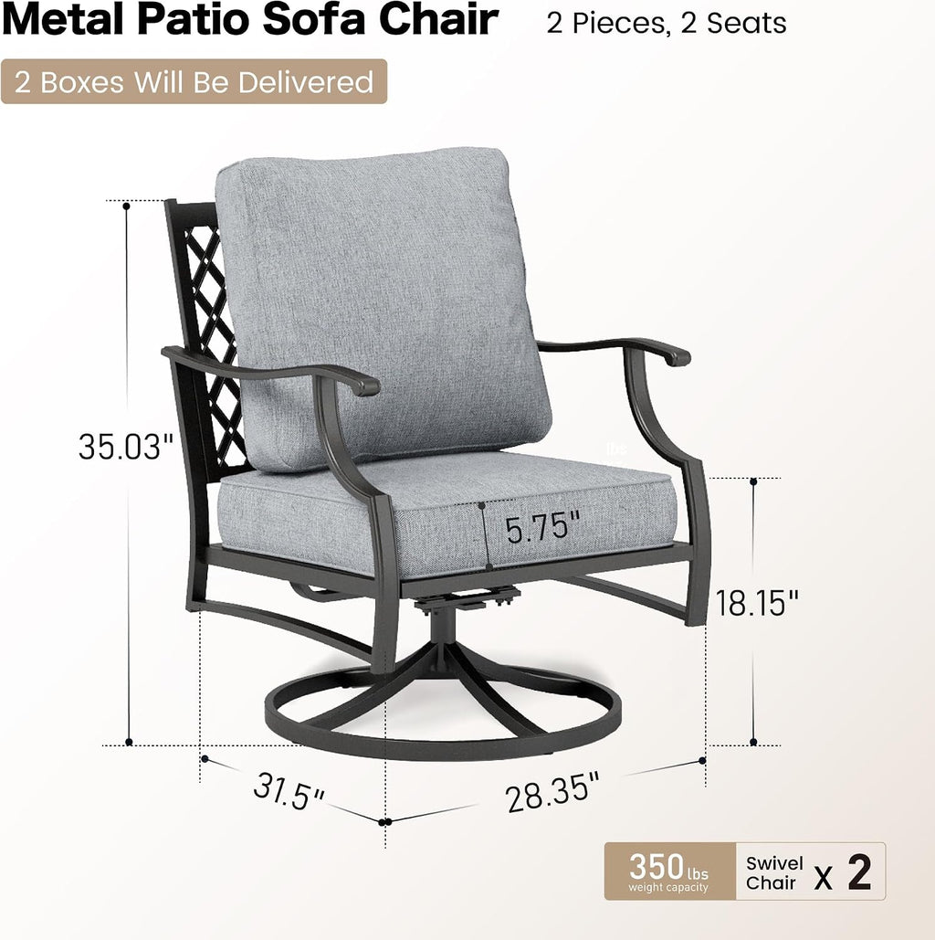 SUNSHINE VALLEY 2 Pack Gray Swivel Patio Rockers