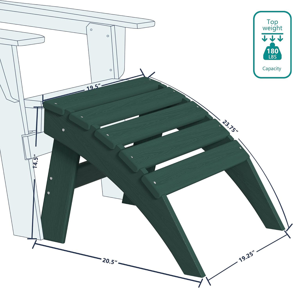 Plawdlik HDPE Folding Adirondack Ottoman
