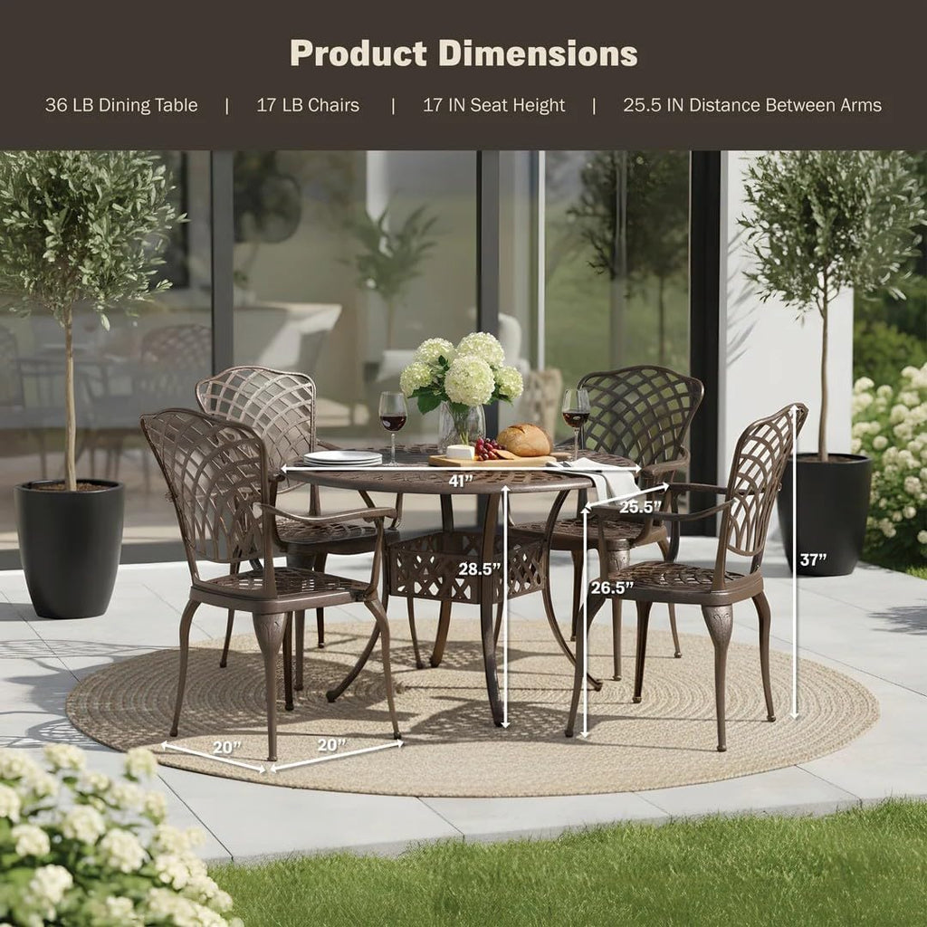 5-Piece Cast Aluminum Dining Set