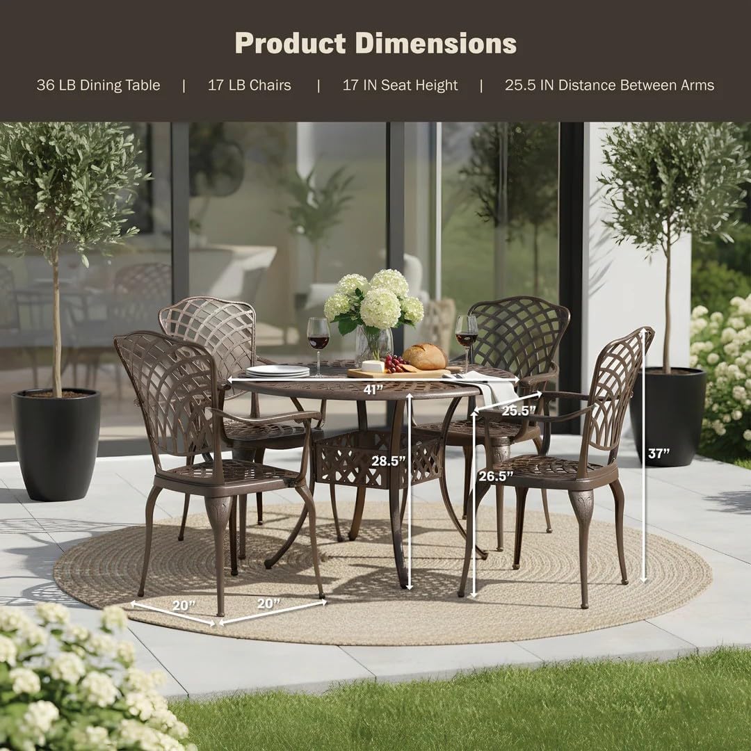 5-Piece Cast Aluminum Dining Set