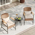 JOYURE 3pc Beige Wicker Bistro Set