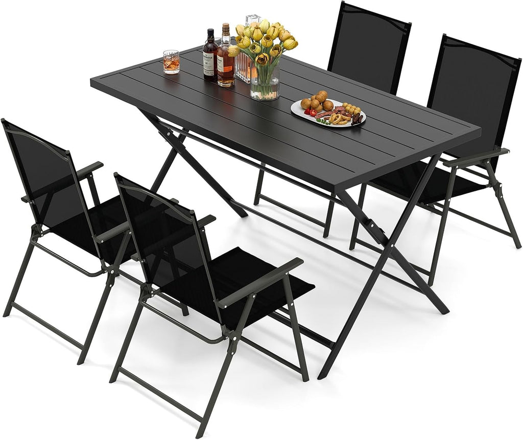 Tangkula 5 Pieces Foldable Dining Set