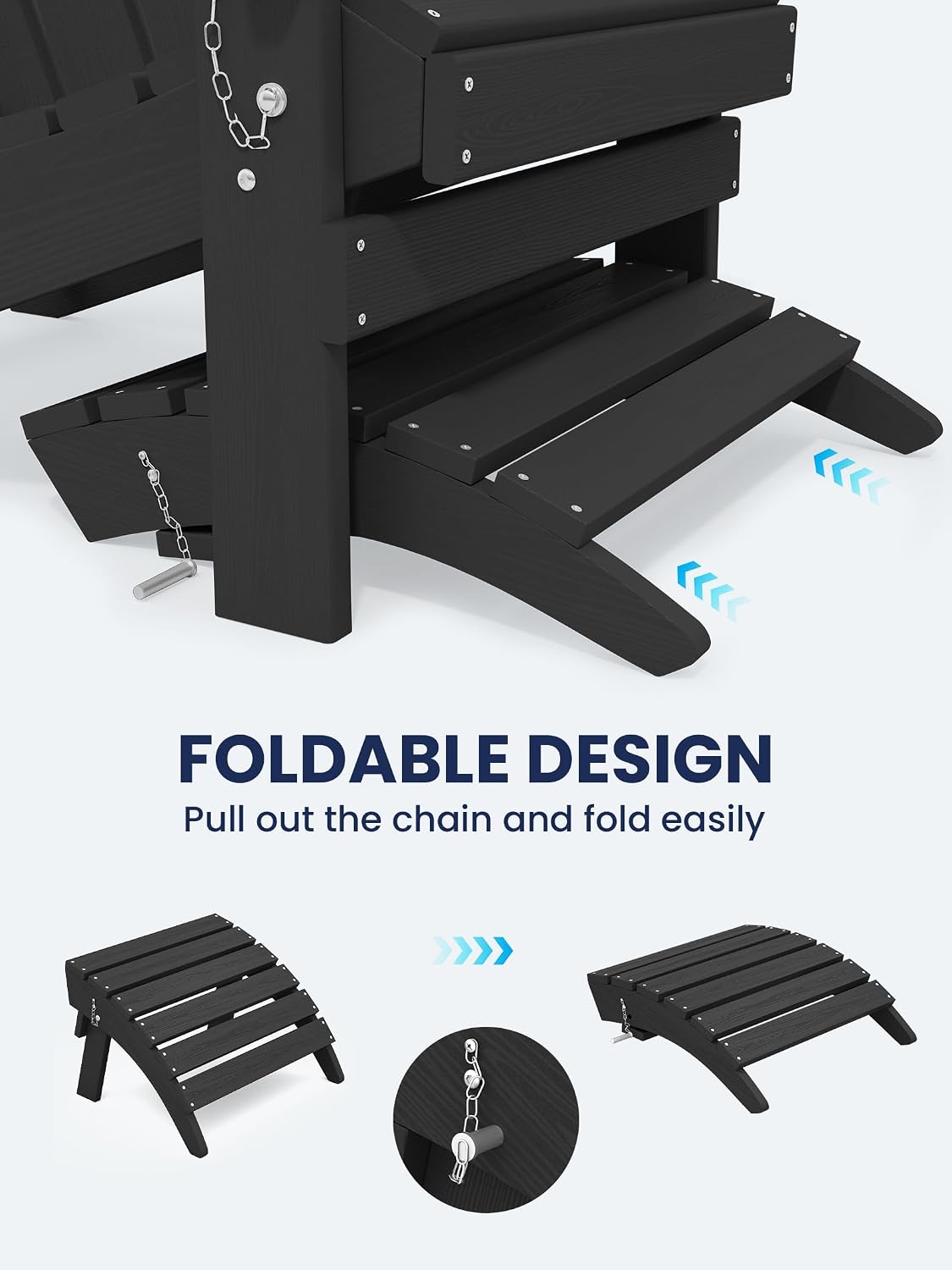Folding Adirondack Ottomans Set of 2