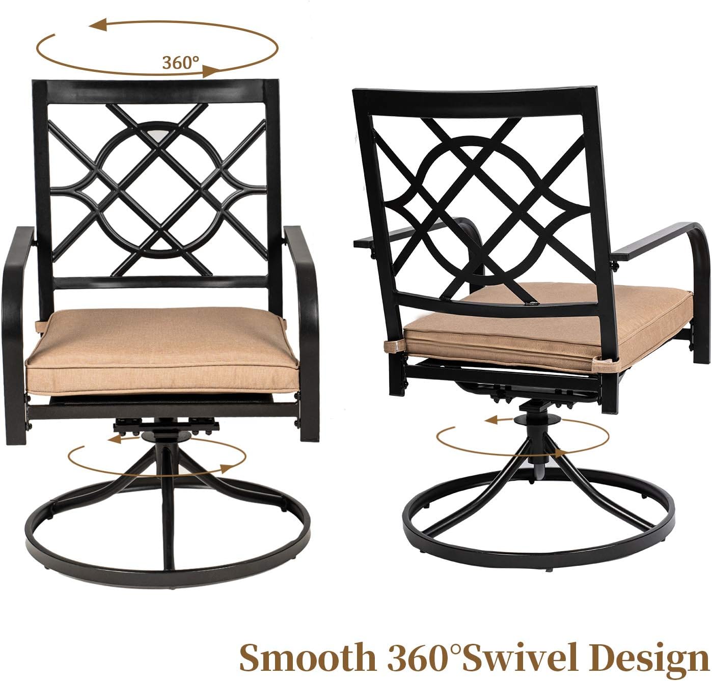 Crownland 2 Pack Swivel Patio Chairs