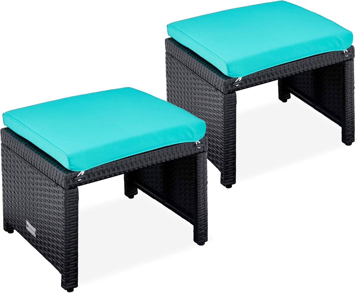 Best Choice Products 2 Pack Wicker Patio Ottomans