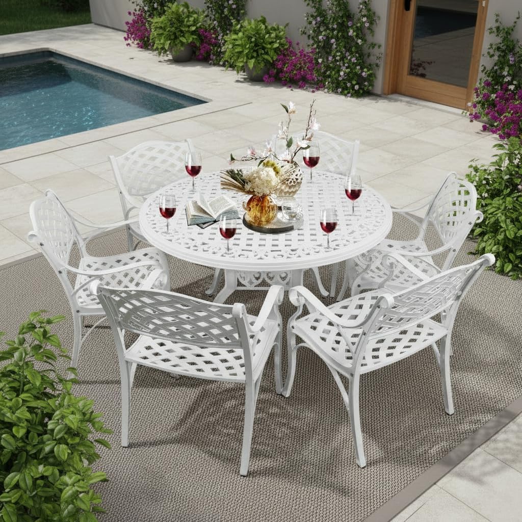 5 Pieces Cast Aluminum Patio Dining Set