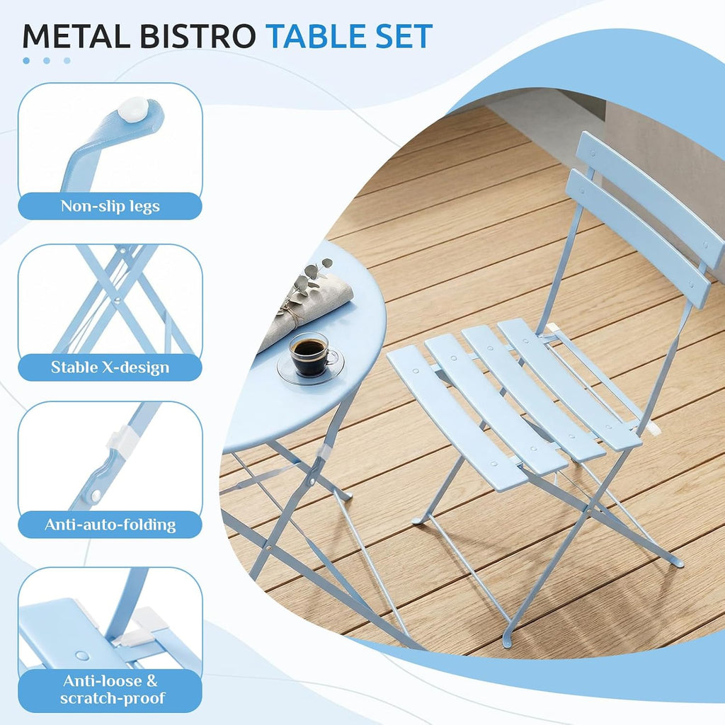 LIFERUN 3-Piece Folding Bistro Set