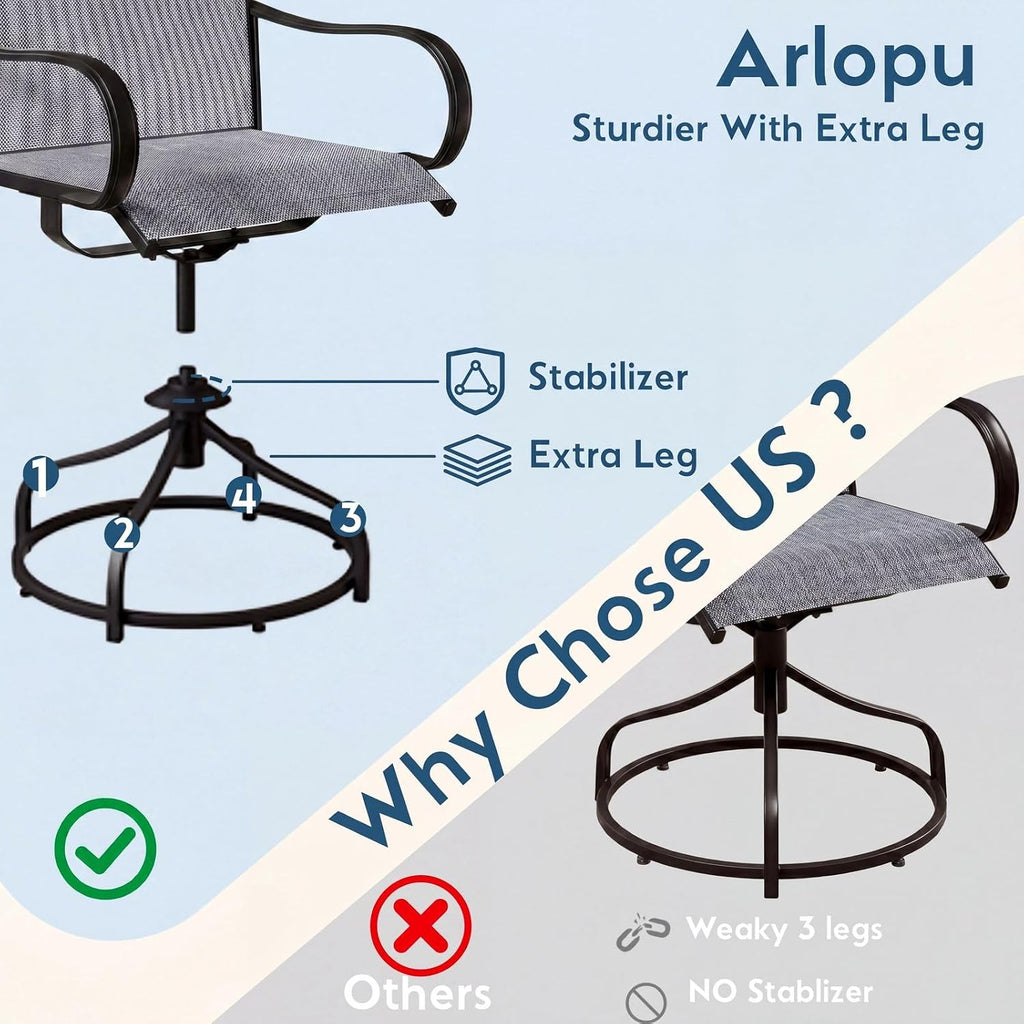 Arlopu 2 Pack 360° Swivel Patio Chairs
