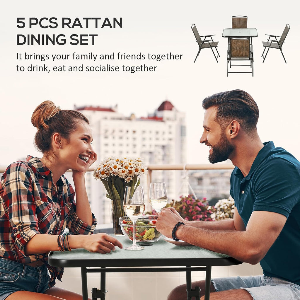 Outsunny 5 Pieces Wicker Dining Set