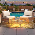YITAHOME 3pc Wicker Sectional Sofa Set
