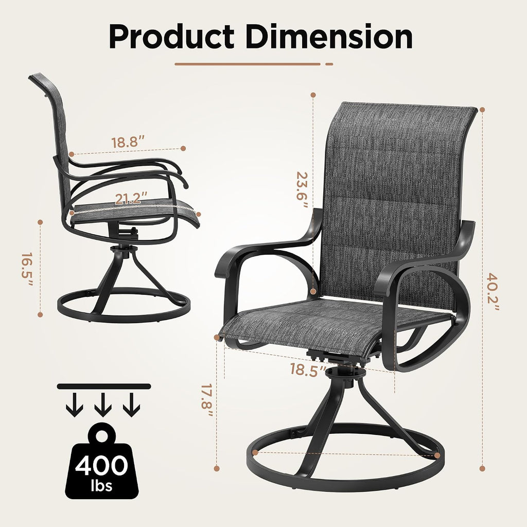LOUVIXA 2 Pack Swivel Rocking Patio Chairs