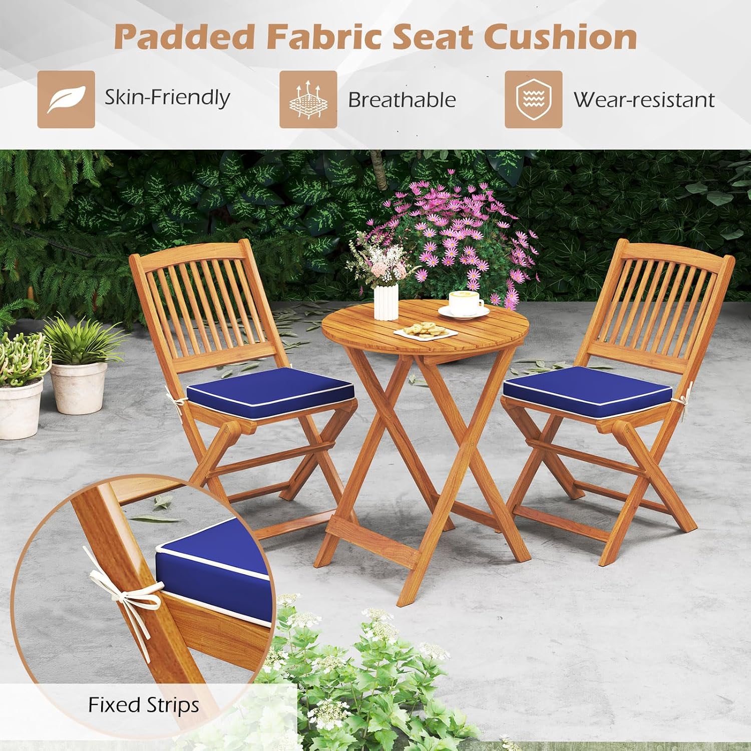 HAPPYGRILL 3 Pieces Patio Bistro Set
