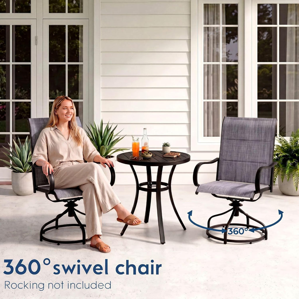 Arlopu 2 Pack 360° Swivel Patio Chairs