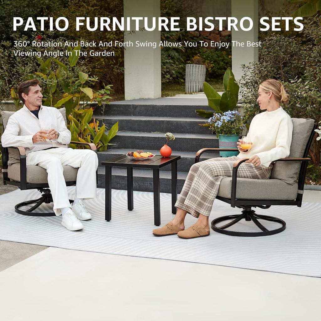 NATURAL EXPRESSIONS 3pc Swivel Glider Bistro Set