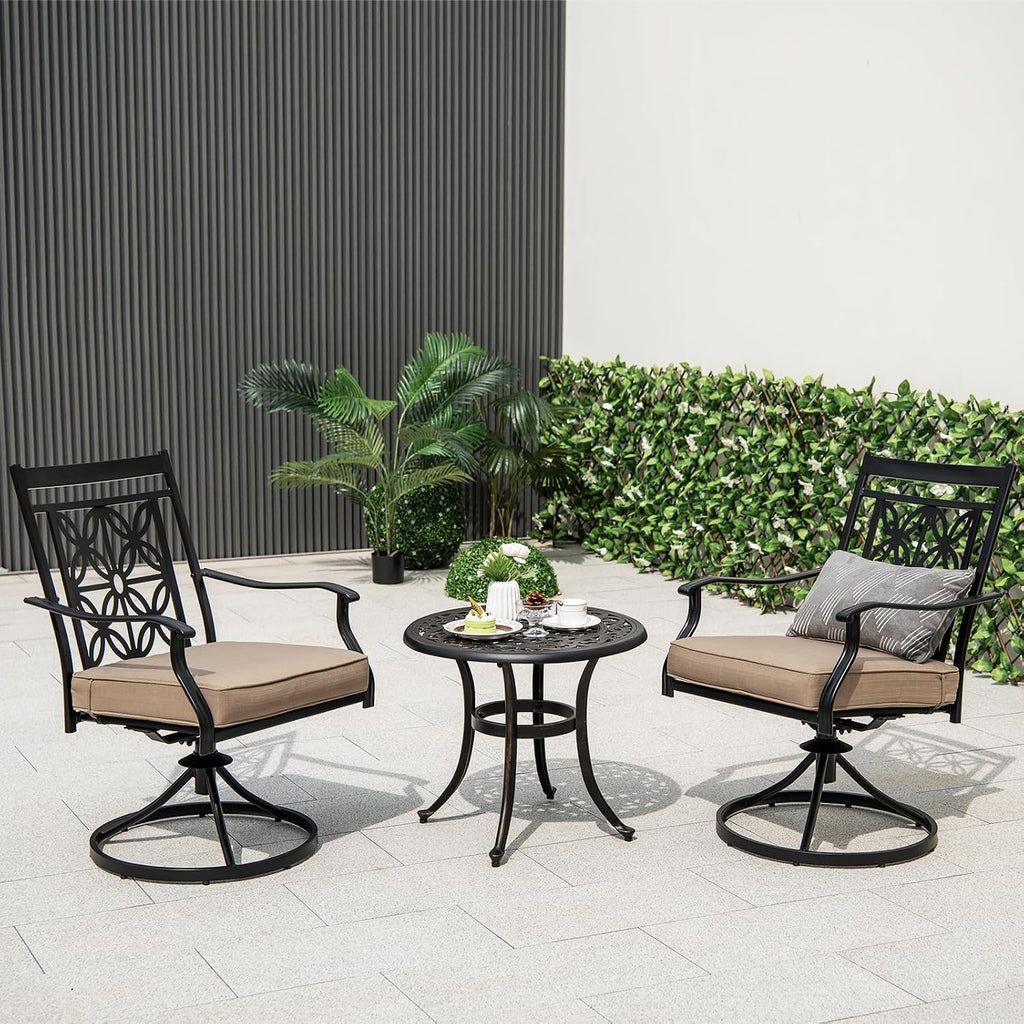 Tangkula 2 Pack Swivel Patio Dining Chairs