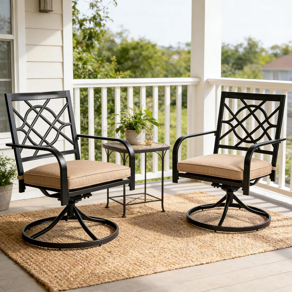 Crownland 2 Pack Swivel Patio Chairs