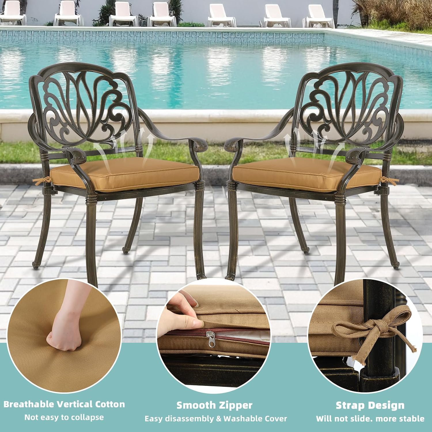 MEETWARM 5 Piece Patio Dining Set