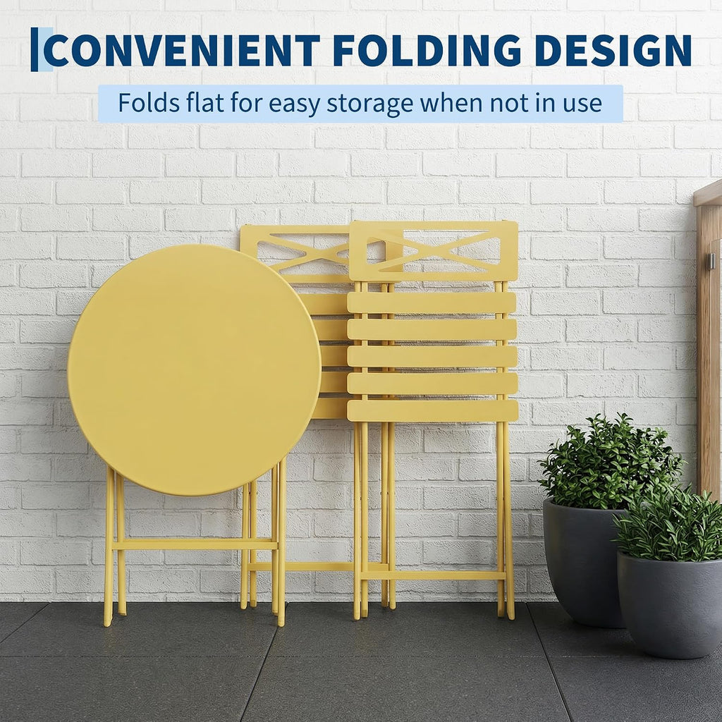 GarveeTech 3-Piece Folding Bistro Set