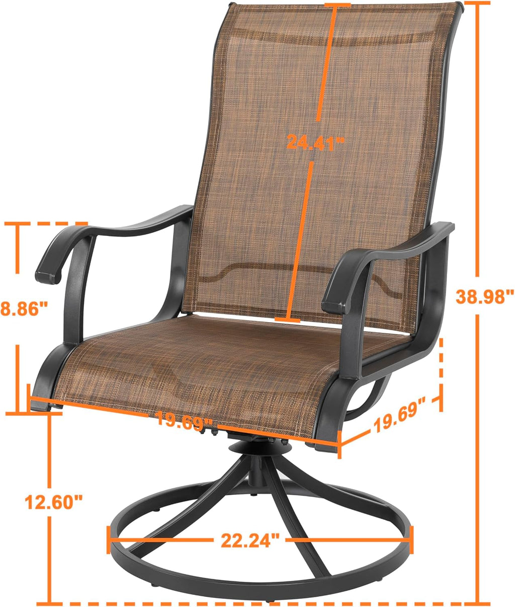 NUU GARDEN 2 Pack Brown Swivel Patio Rockers