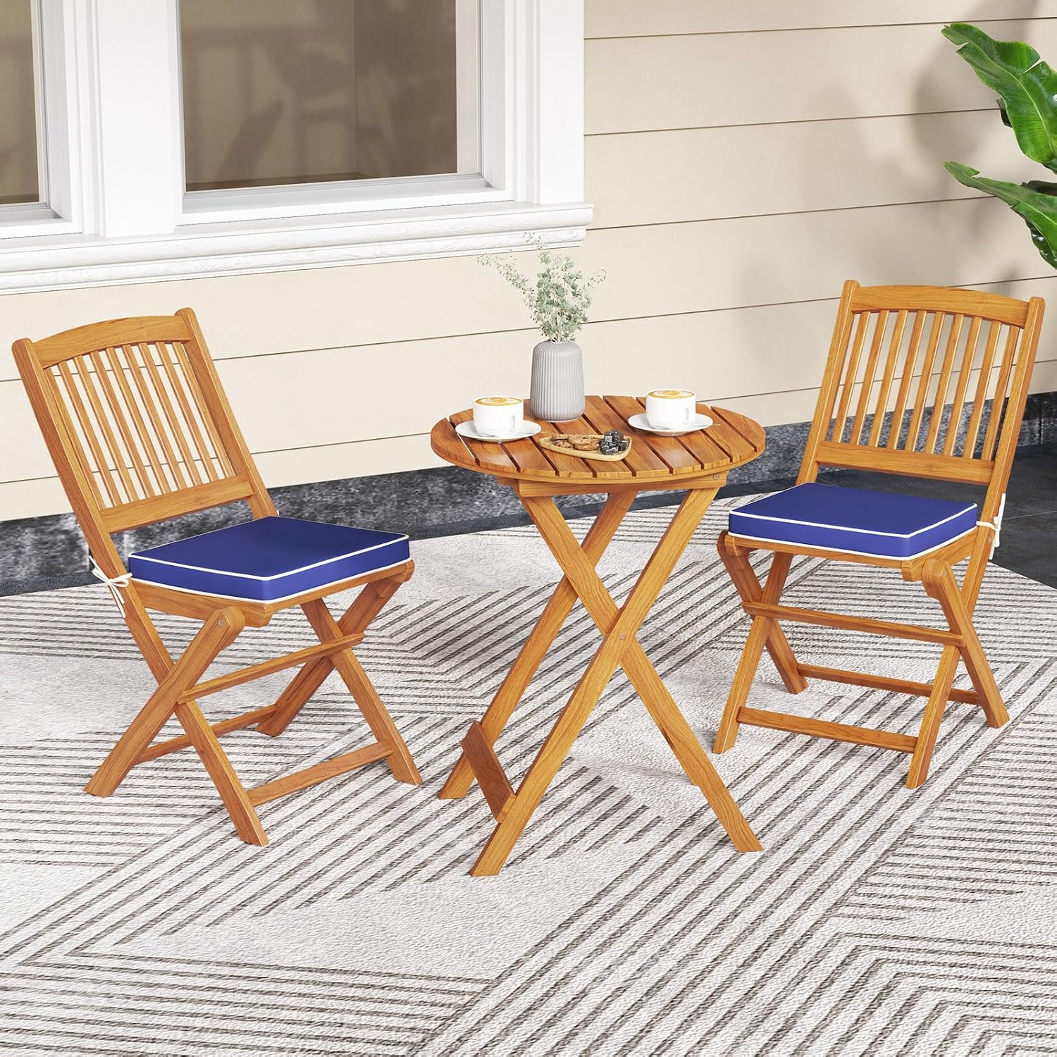 HAPPYGRILL 3 Pieces Patio Bistro Set