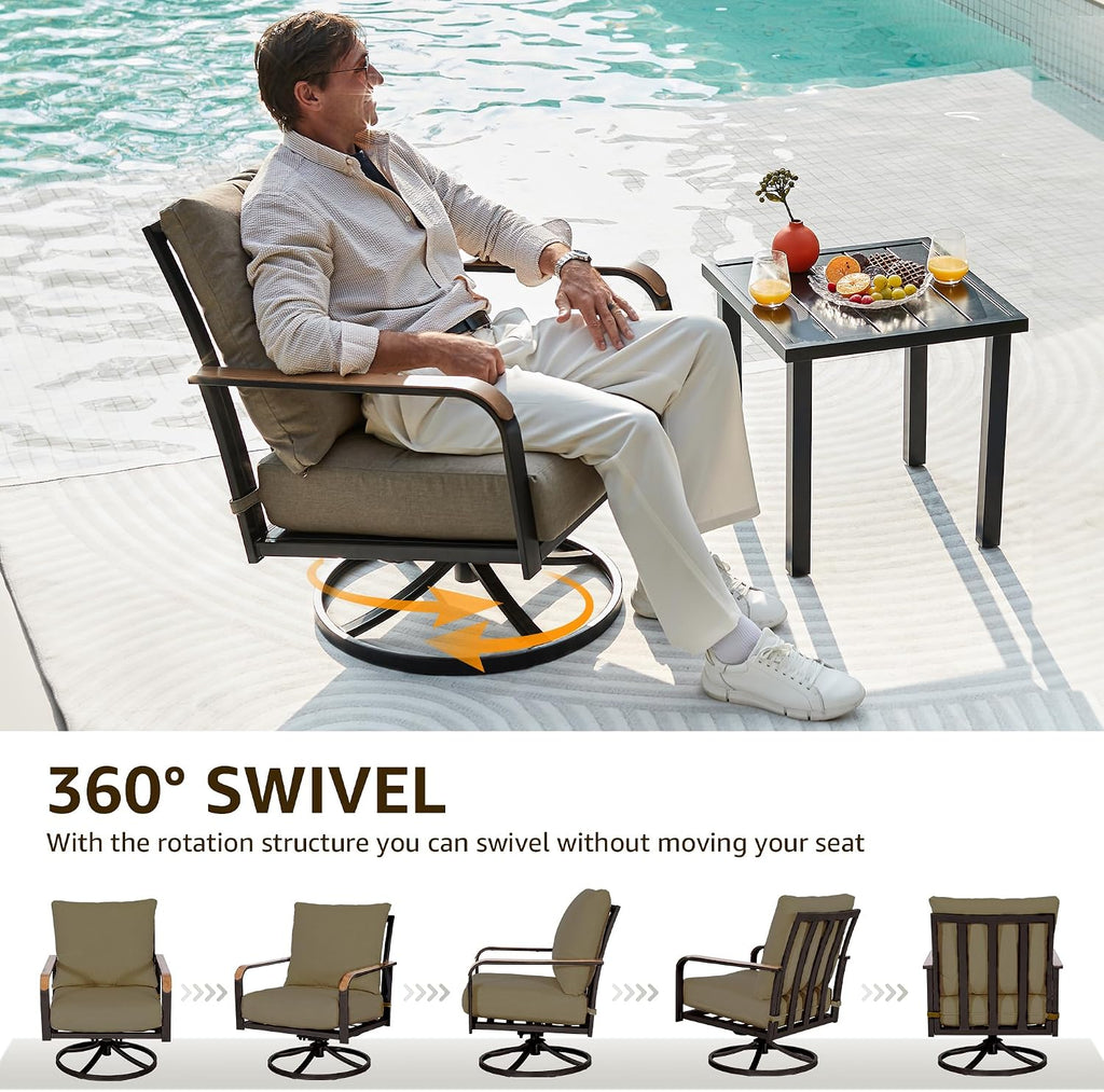 NATURAL EXPRESSIONS 3pc Swivel Glider Bistro Set