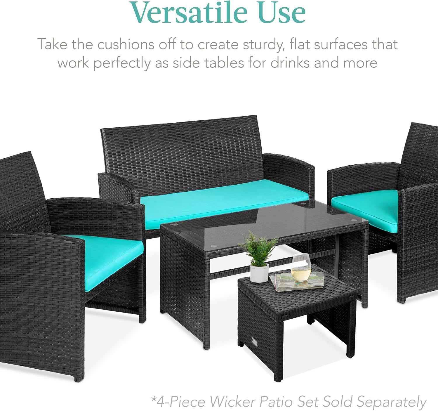 Best Choice Products 2 Pack Wicker Patio Ottomans