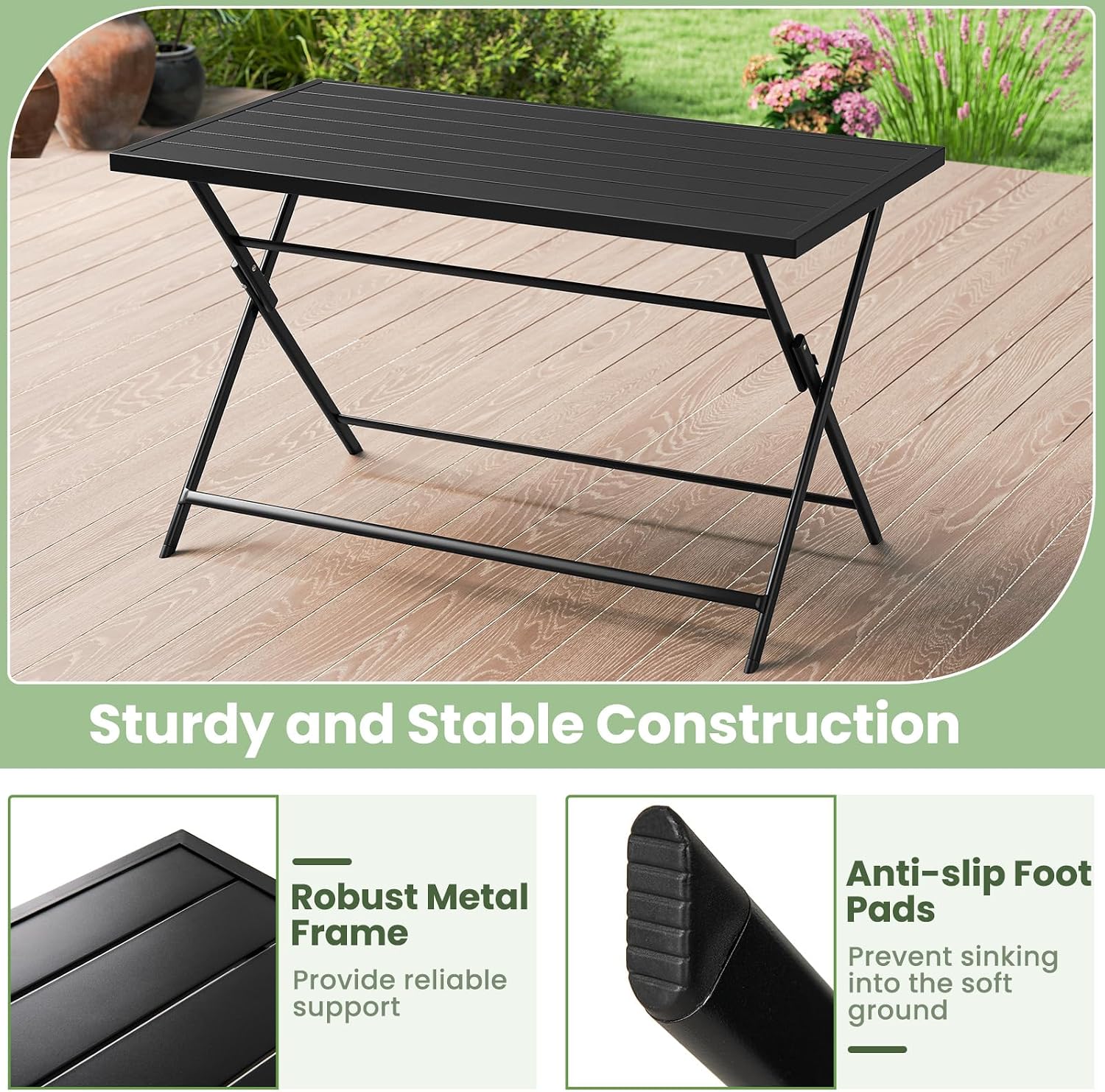Tangkula 5 Pieces Foldable Dining Set