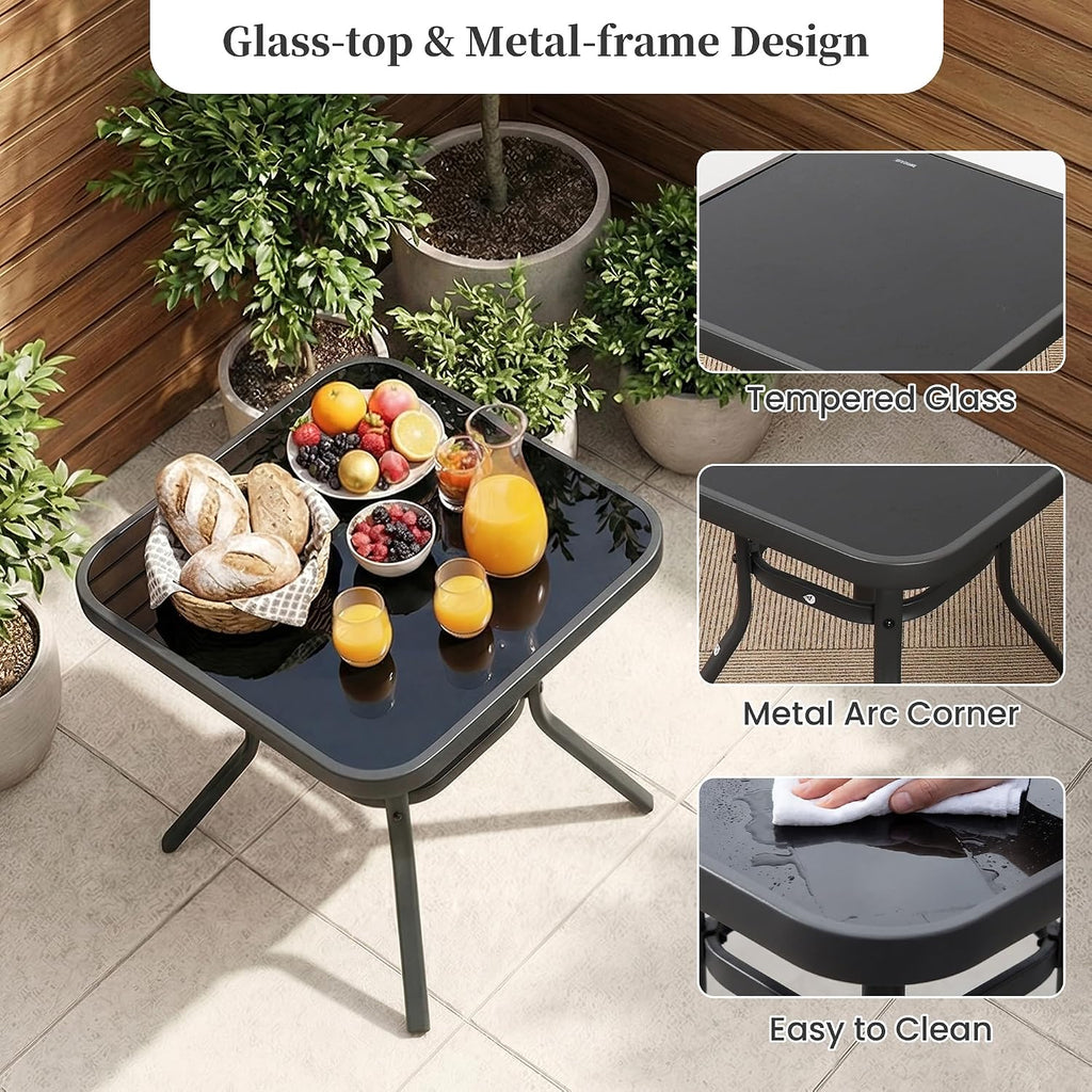 COSIEST 3pc Warm Gray Rocking Bistro Set