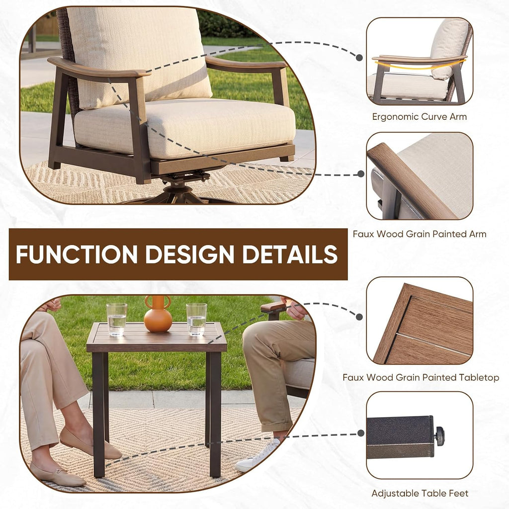 NATURAL EXPRESSIONS 3 Piece Wicker Bistro Set