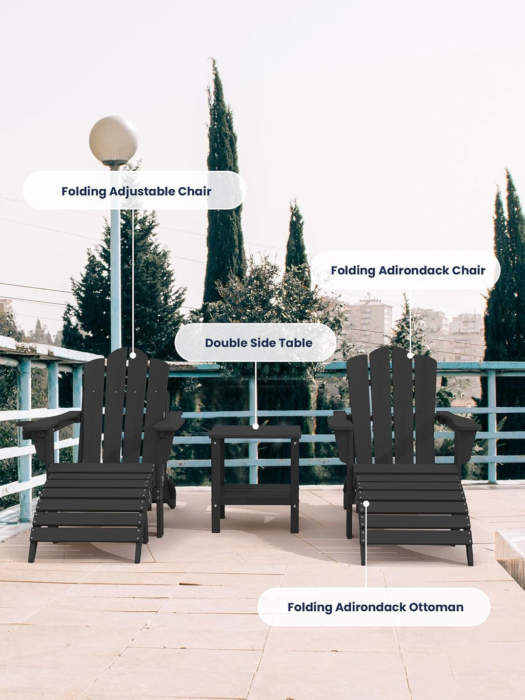 Folding Adirondack Ottomans Set of 2
