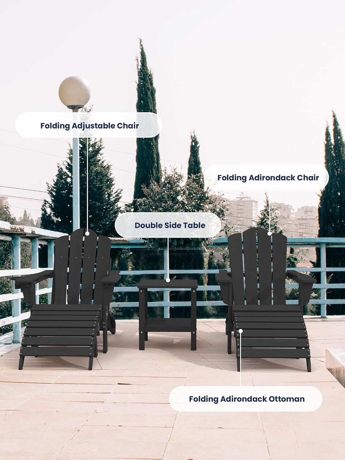 Folding Adirondack Ottomans Set of 2