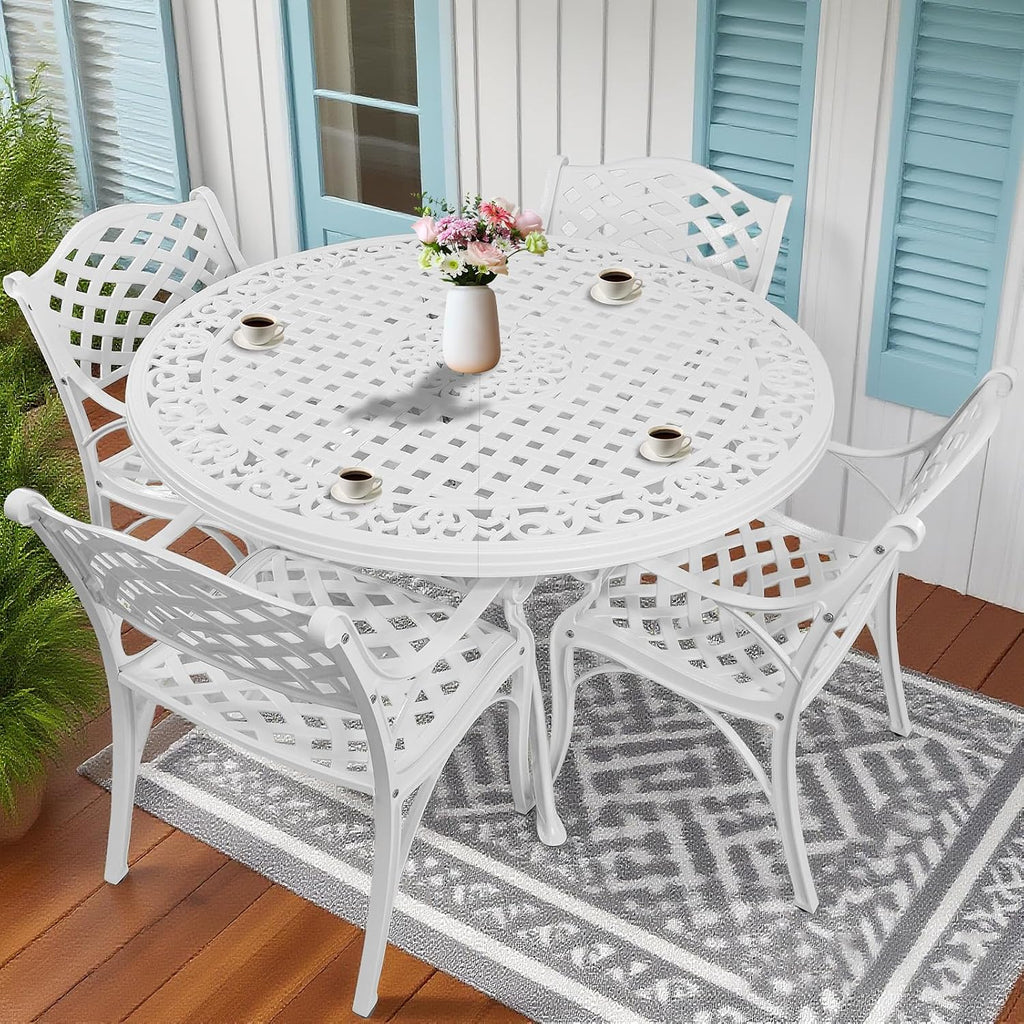 5 Pieces Cast Aluminum Patio Dining Set