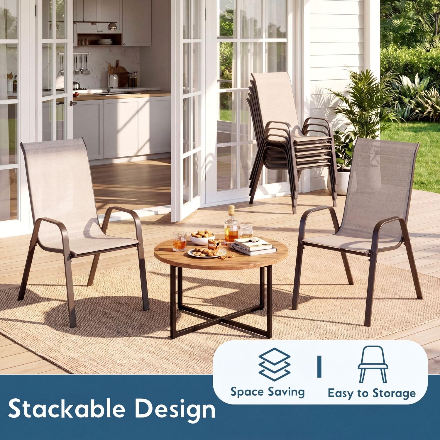 Arlopu 5 Piece Patio Dining Set