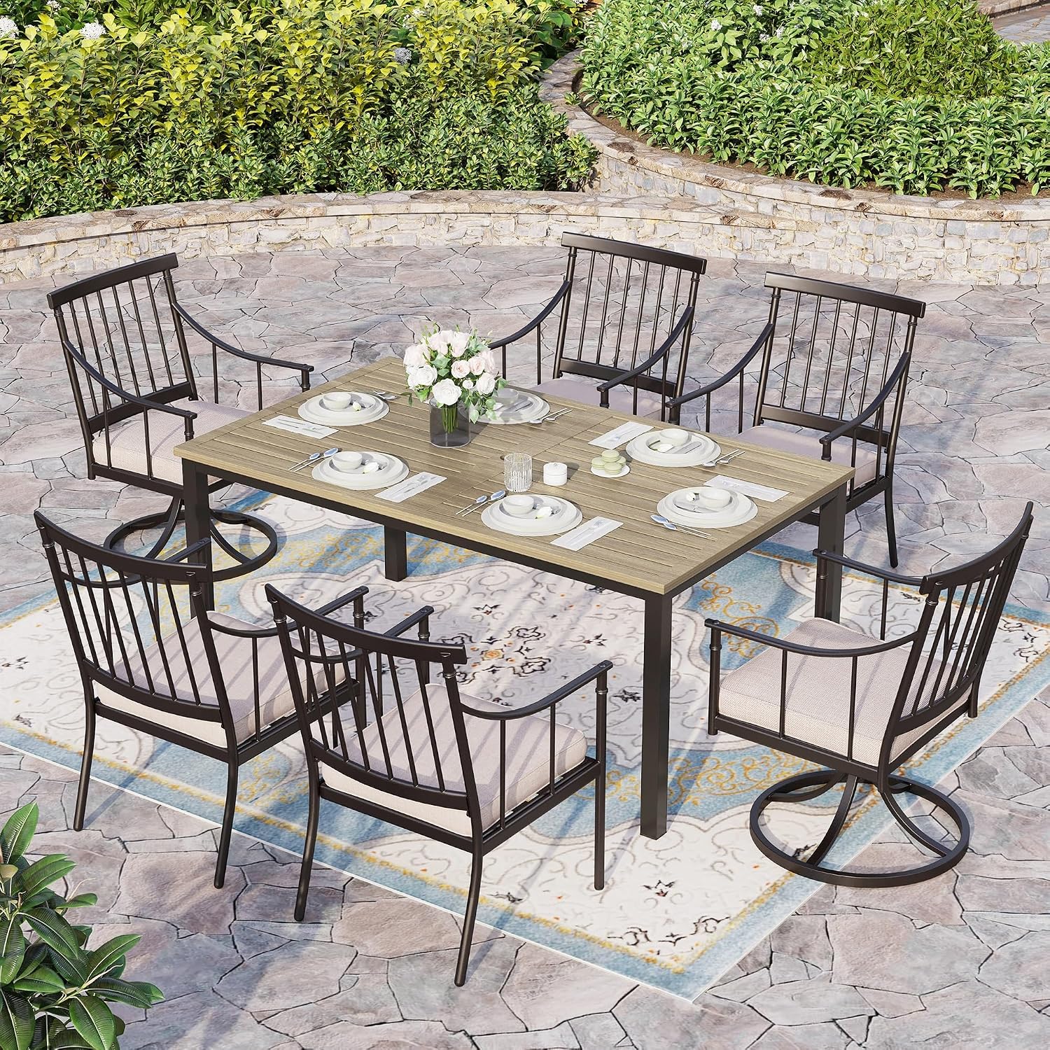 Sophia & William 2 Pack Swivel Patio Chairs