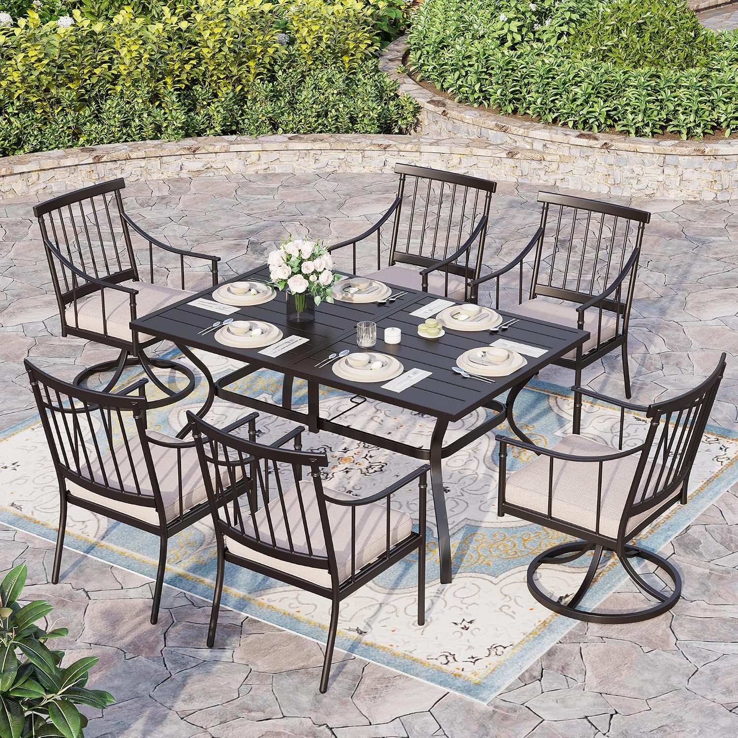 Sophia & William 2 Pack Swivel Patio Chairs